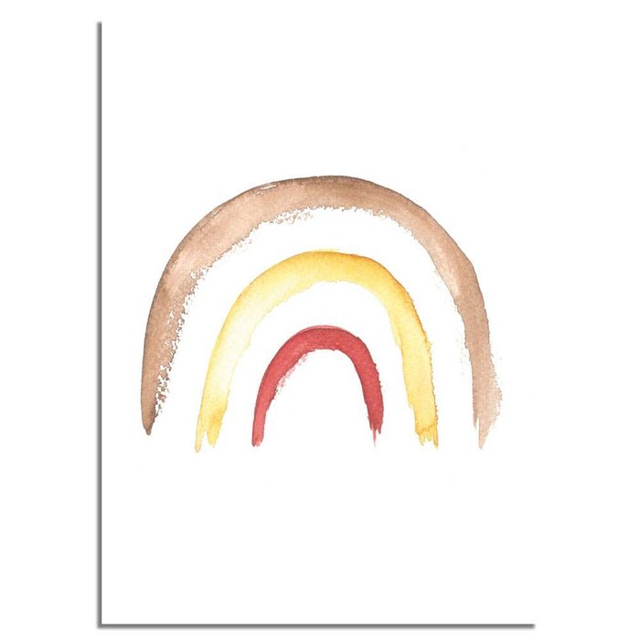 Regenboog Kinderkamer Poster Bruin Geel Rood