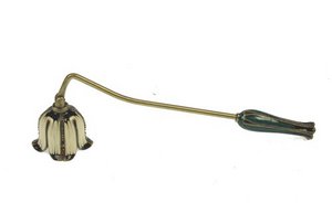Candle snuffer Gold colored cream enamelled
