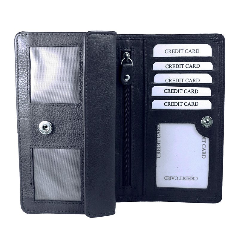 Skórzany Portfel Damski RFID - Skórzany Portfel Damski - Model Harmonijka