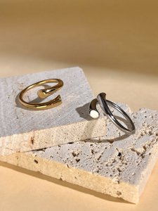 Fine and minimalist adjustable steel ring stainless