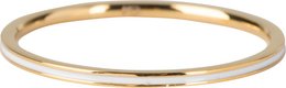 Petite gold steel white enamel wedding ring, available in sizes 14mm to 19mm, with easy order options for 2, 3, or 4 rings.