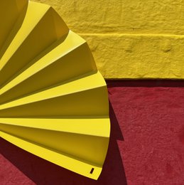 Éventail à main, éventail, éventail, jaune opaque