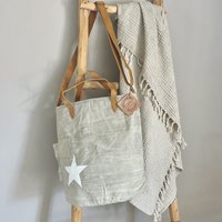 BucketBag small star white  (vintage light canvas) NEW
