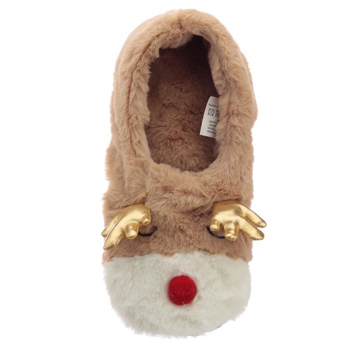 Pantofole riscaldanti con renne natalizie in peluche Toesties Commercio  all'ingrosso in linea