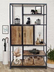 BOOKSPLANP SCHUKBAARDE COMPARTMENT 100x193X36cm Liverpool Metal Frame