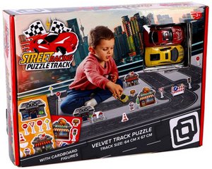 Puzzle racing track box + 2 cars 30x22x5.5cm