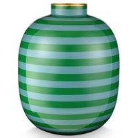 Vase Metal Stripes Green 32cm