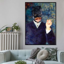 Vintage Batman Painting Altered Art Print