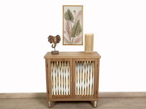 2P ZIJBORD. PIJNHOUT/SPIEGEL METALEN STRIPS HM14414