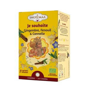 Je Souhaie Chakra Range Bio-Kräutertee und Kräutertee – Stimulierender Ingwer, süßer Fenchel und beruhigender Zimt – Moment der Entspannung nach dem Essen