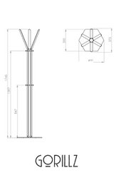 Gorillz Molto - Industriel - Stående knagerække - 14 knagerækker - Sort - Metal