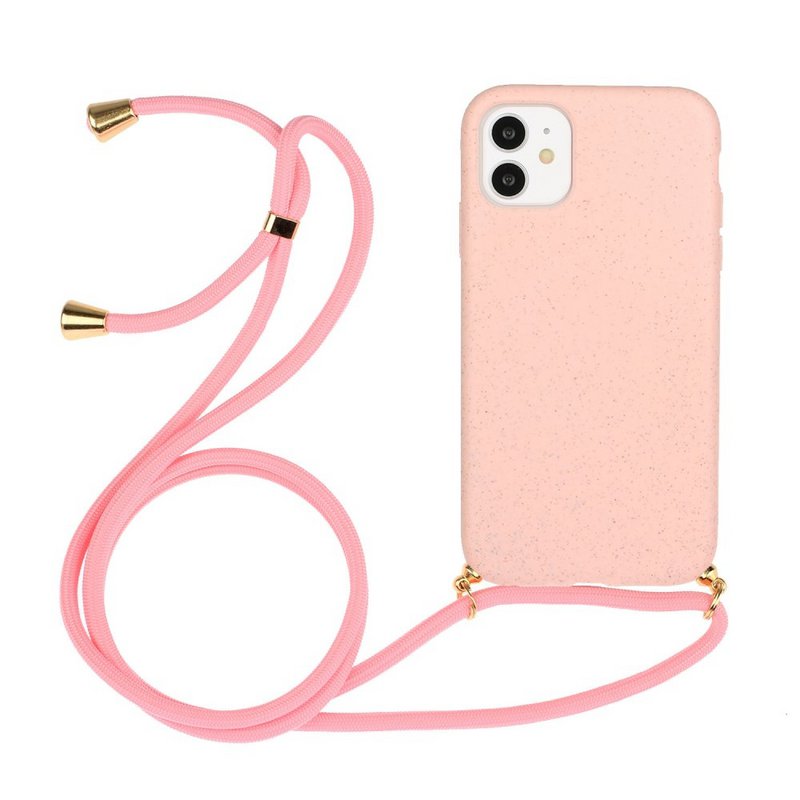 Lunso - Rückseitenhülle mit Kordel - iPhone 11 - Pink