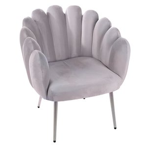 Lounge chair "Wavy" gray, velvet