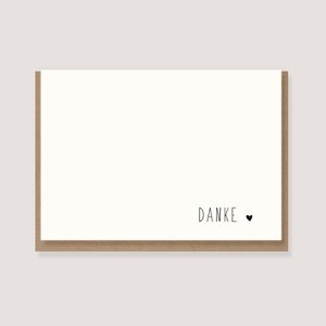 Gevouwen kaart met envelop - "Hart - Bedankt"