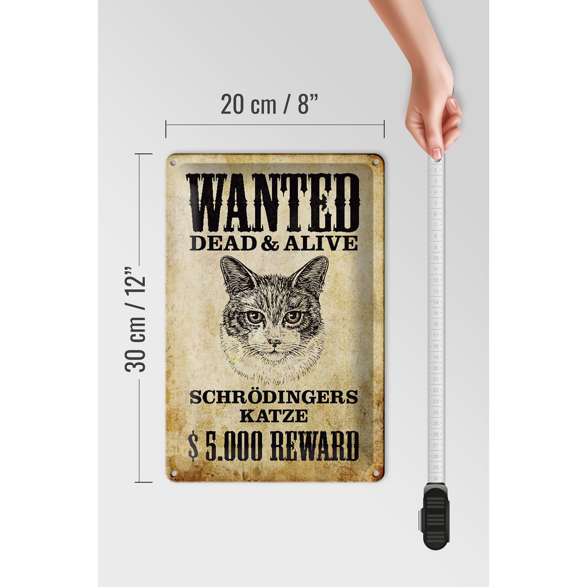 Plaque en tôle animaux 20x30cm recherchée décoration en métal chat de  Schrödinger Vente en gros en ligne