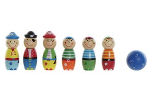 SPIELSET 8 HOLZ 24X4,5X16,5 MEHRFARBIGE BOWLING JE192074