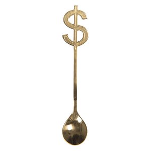 Esslöffel 15 cm Gold -gefärbter Metalldollarlöffel