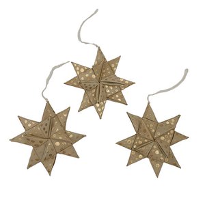 Ster palmblad set / 3 nat / goud AN zak 900-011