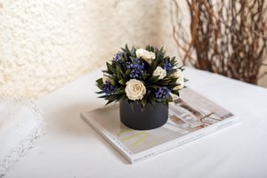 Geconserveerde Bloemen Rond Doosje Frida Lila Ø16 H14.5 cm