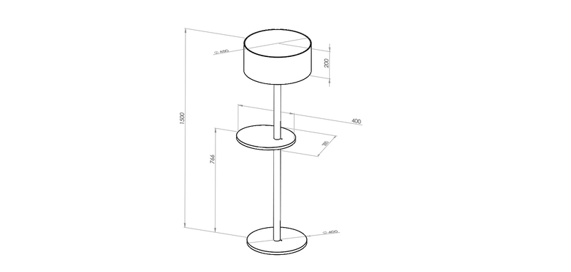UFO Ashwood Gulvlampe Powder Pink