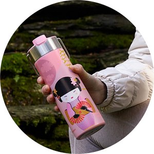 stainless steel bottle LEEZA®  "New Little Geisha rose"