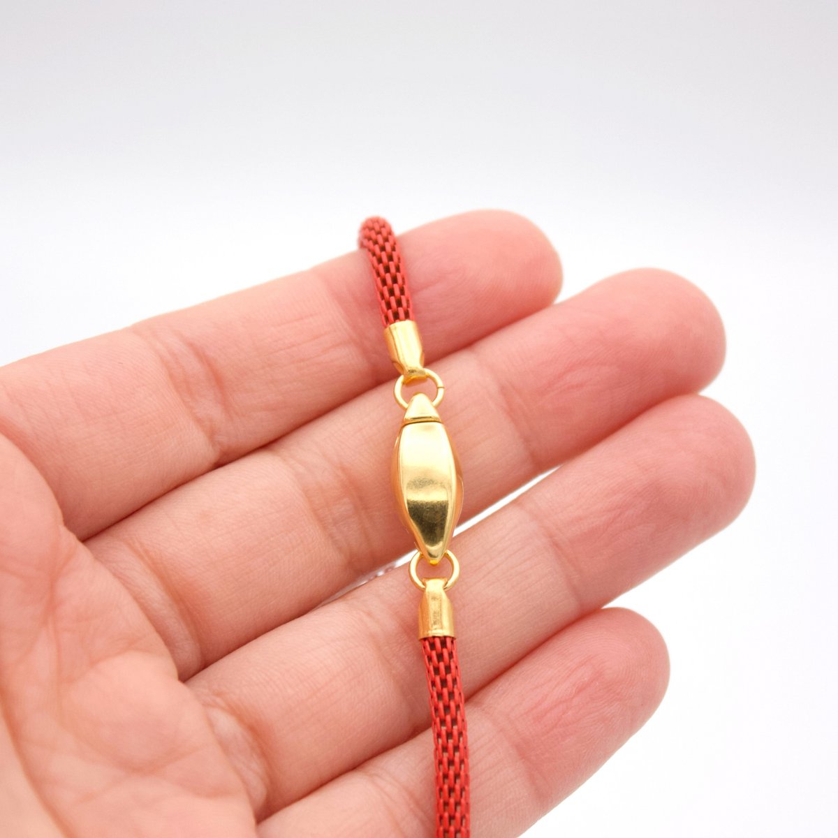 SALAMINA red and gold Mexican style necklace with beads and pendants