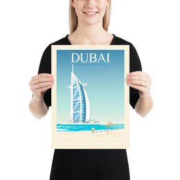 Affiche Dubaï Vintage | Poster Ville Dubaï Emirats Arabes Unis