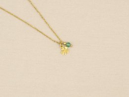 Ketting rock, klavertje vier en jade, zilver of goud stainless steel