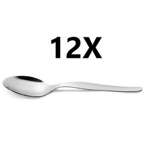 Set von 12 x Tischlöffel vibrierte Edelstahl -Liso