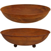 Rost Metall Schale Ø 53 cm | Gartendeko Vintage Planzschale | Blumenschale