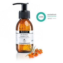 Organic shampoo with sea buckthorn and chia for dry, brittle hair. Contains natural ingredients to nourish and revitalize hair.