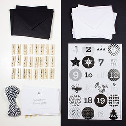 Adventskalender sort/hvid