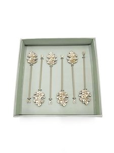 COCKTAIL BLADPLUSSERS SET VAN 6 MAT MESSING