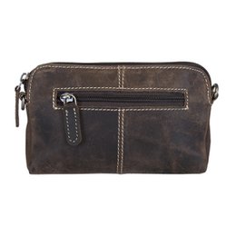 Schultertasche - Gürteltasche - Clutch aus schwarzem Büffelleder - 3 Farben Leder