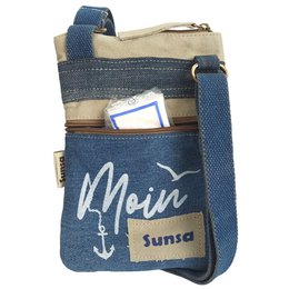 Sunsa dames schoudertas. Schoudertas in maritieme stijl. Canvas handtas. kleine crossbodytas voor dames.