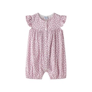 Babykikker met ruchemouwen en mauve print BGV96542
