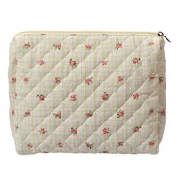 Toilettas Dames 25x5x22 cm Beige Katoen Bloemen