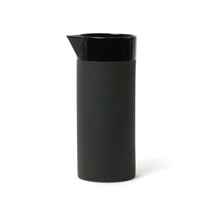 Waterkan Cilinder mat m.band zwart 1000ml 8,5x20cm