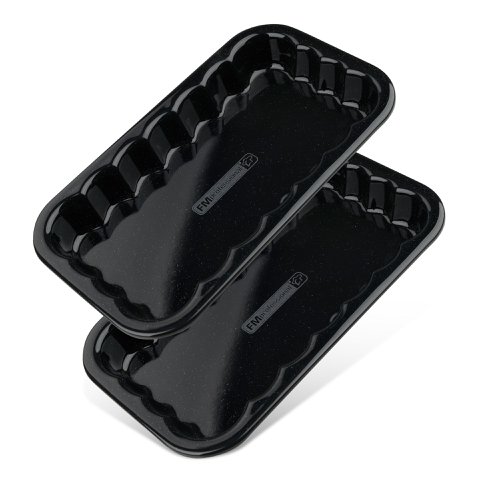 Set van 2 geëmailleerde stalen barbecueschalen 21 x 12 cm FM Professional Barbecue