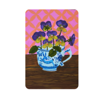 Trendy A6 Flower cards | Sustainable Summer Pansies Postcards | Colorful Art Greeting Cards for Adults