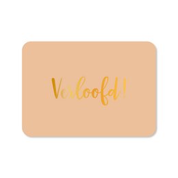  Elegant greeting card with gold foil text "We do!" on a peach background, perfect for wedding or engagement celebrations.