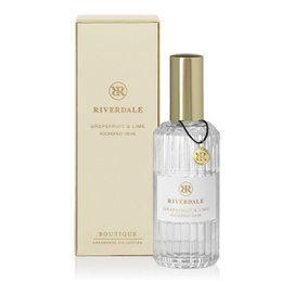  Boutique Roomspray Grapefruit & Lime 100ml roze, a refreshing room spray with notes of grapefruit and lime, packaged in a clear glass bottle with a gold cap.