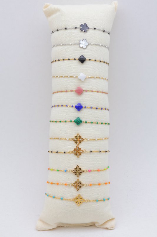 Lot de 12 bracelets colorés en acier inoxydable colorés