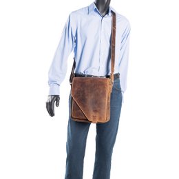 Umhängetasche in 3 Farben Buffalo -Leder mit einem Wickelventil und zwei Magnetverschlüssen - Crossbody -Tasche