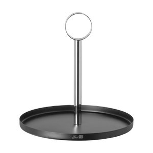 1er Etagere BILBAO Edelstahl pulverbeschichtet glatt schwarz silberfarben 27 cm (D) x 28 cm (H)