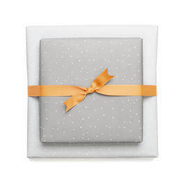 Lichtgrijs verpakking papier met punten - ideaal als inpakpapier voor bruiloft of voor geschenken voor geboorte of doop, neutraal inpakpapier