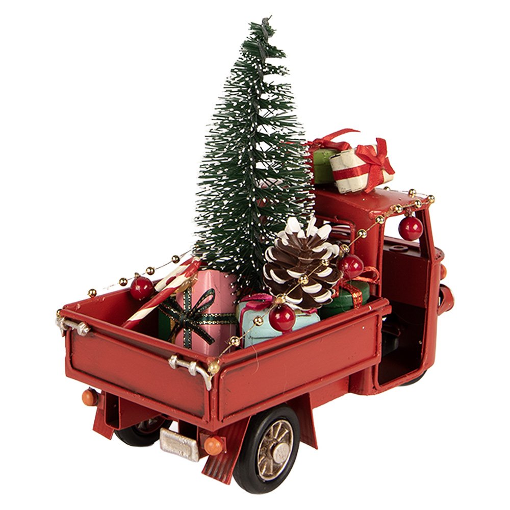Kerstdecoratie Beeld Motor 17x7x14 cm Rood Metaal