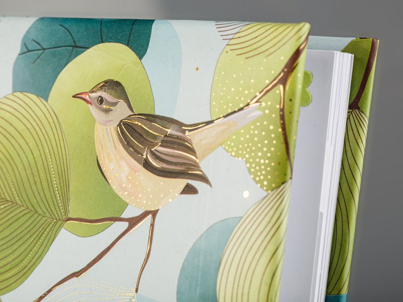 Ginkgo Bird Diary: lille bog med tanker, hemmeligheder, minder og drømme, taknemmelighedsjournal, indbundet skitsebog, poesibog