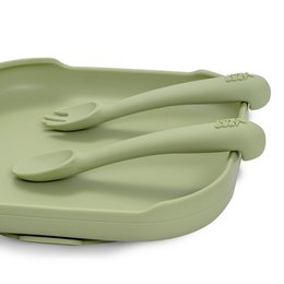 Siliconenlepel en vork van Olive Green