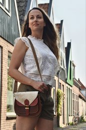 Taske med dyreprint i læder Mila Summer